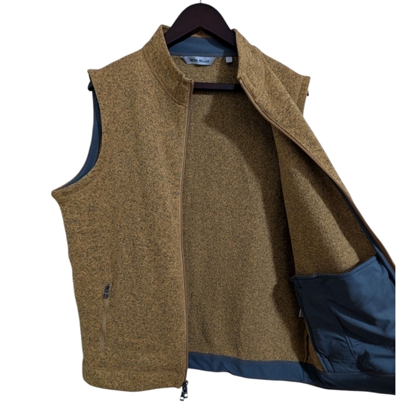 Peter Millar Crown Men's Large Sweater Fleece Vest Dijon mustard Yellow - Picture 3 of 9